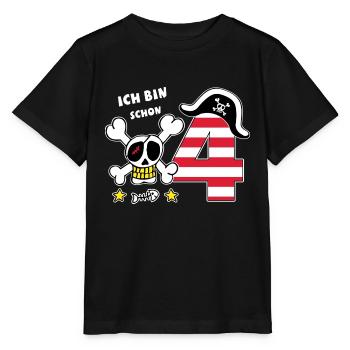 4. Geburtstag Jungen Geschenkidee Pirat - Stanley/Stella Kinder T-Shirt MINI CREATOR  - Schwarz - Vorne - Mikhail (115cm)