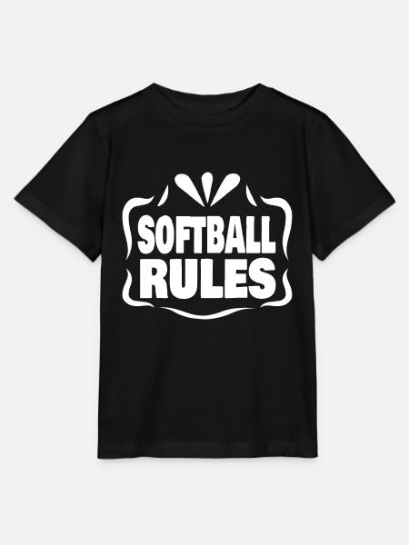 Perfect because Softball Rules - Stanley/Stella Kinder T-Shirt MINI CREATOR - Schwarz