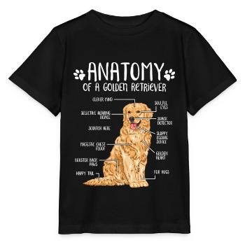 Golden retriever anatomy dog owner gift - Stanley/Stella MINI CREATOR Kids’ T-Shirt - black - Front - Mikhail (115cm)