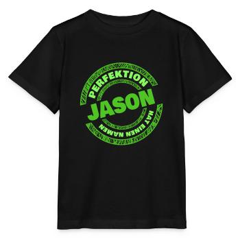Vorname Jason - Stanley/Stella Kinder T-Shirt MINI CREATOR  - Schwarz - Vorne - Mikhail (115cm)