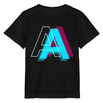 Pop Art Letter A Gift - Stanley/Stella MINI CREATOR Kids’ T-Shirt - black - Front - Mikhail (115cm)