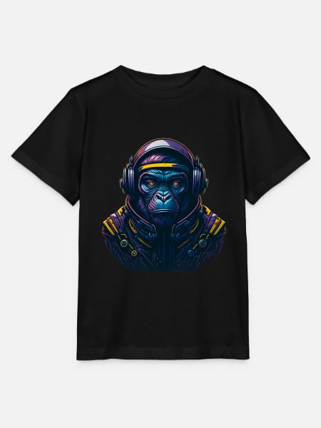 Gorilla Astronaut Affe - Stanley/Stella Kinder T-Shirt MINI CREATOR - Schwarz