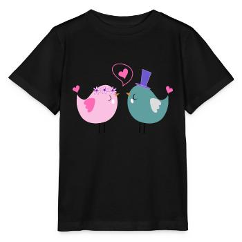 Vogel-Brautpaar - Stanley/Stella Kinder T-Shirt MINI CREATOR  - Schwarz - Vorne - Mikhail (115cm)