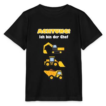 Kinder Geburtstag Shirt Bagger Jungen - Stanley/Stella Kinder T-Shirt MINI CREATOR  - Schwarz - Vorne - Mikhail (115cm)