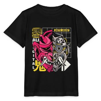 Oni démon japonais Cyborg - T-shirt bio MINI CREATOR Stanley/Stella Enfant - noir - Devant - Mikhail (115cm)