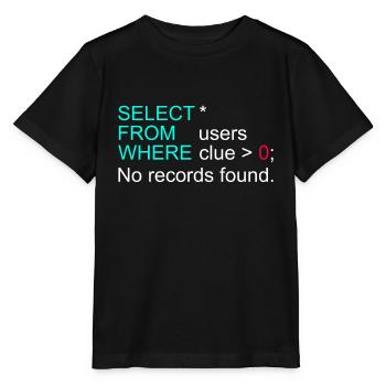 Données de base de données SQL Programmer Administration - T-shirt bio MINI CREATOR Stanley/Stella Enfant - noir - Devant - Mikhail (115cm)