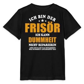 Ich bin Frisör, ich kann Dummheit nicht reparieren - Stanley/Stella Kinder T-Shirt MINI CREATOR  - Schwarz - Vorne - Mikhail (115cm)