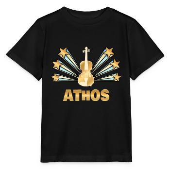 Geige Band Musikinstrument Name Athos - Stanley/Stella Kinder T-Shirt MINI CREATOR  - Schwarz - Vorne - Mikhail (115cm)