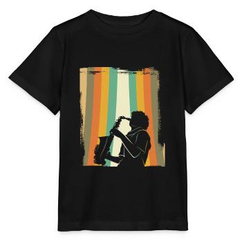 Saxophone retro - Stanley/Stella MINI CREATOR Kids’ T-Shirt - black - Front - Mikhail (115cm)