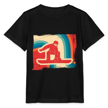 Snowboard winter sport gift snowboarding retro - Stanley/Stella MINI CREATOR Kids’ T-Shirt - black - Front - Mikhail (115cm)