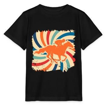 chevaux - T-shirt bio MINI CREATOR Stanley/Stella Enfant - noir - Devant - Mikhail (115cm)