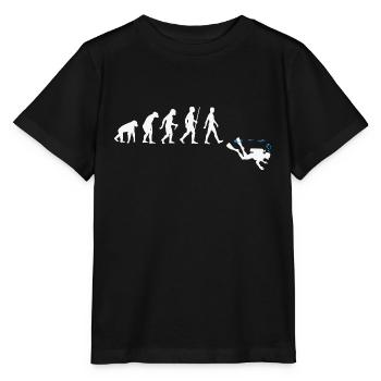 Evolution Of Tauchen - Funny Scuba Diving Gift - Stanley/Stella Kinder T-Shirt MINI CREATOR  - Schwarz - Vorne - Mikhail (115cm)