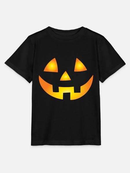 Geschnitztes Kürbisgesicht - Stanley/Stella Kinder T-Shirt MINI CREATOR - Schwarz