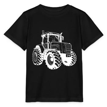 Traktor Silhouette - Stanley/Stella Kinder T-Shirt MINI CREATOR  - Schwarz - Vorne - Mikhail (115cm)