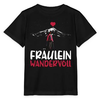 Fräulein Wandervoll Berge Gebirge Wandern Herz - Stanley/Stella Kinder T-Shirt MINI CREATOR  - Schwarz - Vorne - Mikhail (115cm)