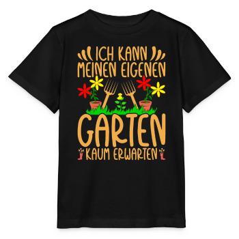 Gartenarbeit Gärtnerin Hobbygärtner Schrebergarten - Stanley/Stella Kinder T-Shirt MINI CREATOR  - Schwarz - Vorne - Mikhail (115cm)