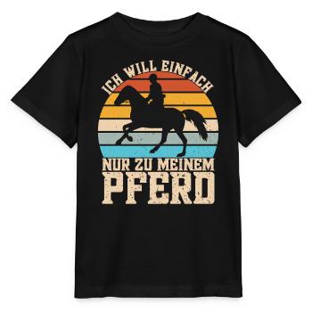 Reitsport Pferde Reitsport Pferdeliebhaber - Stanley/Stella Kinder T-Shirt MINI CREATOR  - Schwarz - Vorne - Mikhail (115cm)