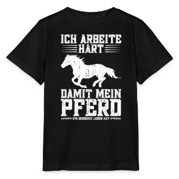 Pferdeliebhaber Reiten Pferde Reiterhof Stall - Stanley/Stella Kinder T-Shirt MINI CREATOR  - Schwarz - Vorne - Mikhail (115cm)