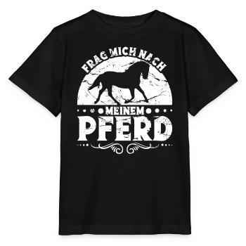 Reiterhof Pferdeliebhaber Reiten Pferdebesitzer - Stanley/Stella Kinder T-Shirt MINI CREATOR  - Schwarz - Vorne - Mikhail (115cm)