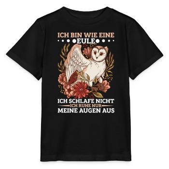 Eule Motiv Eulenkostüm Eulenfan Eulenliebhaber - Stanley/Stella Kinder T-Shirt MINI CREATOR  - Schwarz - Vorne - Mikhail (115cm)