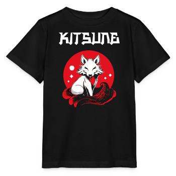 Manga Kitsune Renard Anime Kumiho Masque Manga Otaku - T-shirt bio MINI CREATOR Stanley/Stella Enfant - noir - Devant - Mikhail (115cm)