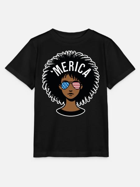 "merica Afro - Stanley/Stella Kinder T-Shirt MINI CREATOR - Schwarz