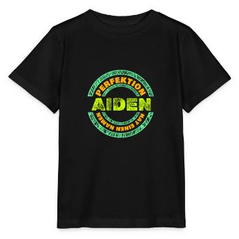 Vorname Aiden - Stanley/Stella Kinder T-Shirt MINI CREATOR  - Schwarz - Vorne - Mikhail (115cm)