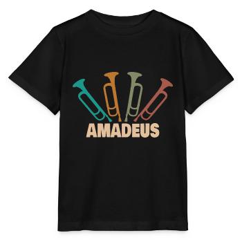 Instrument à vent Amadeus - T-shirt bio MINI CREATOR Stanley/Stella Enfant - noir - Devant - Mikhail (115cm)