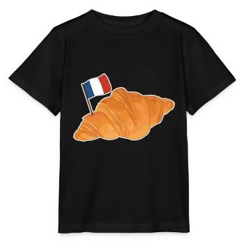 Croissant - Lustiges französisches Essen - Stanley/Stella Kinder T-Shirt MINI CREATOR  - Schwarz - Vorne - Mikhail (115cm)