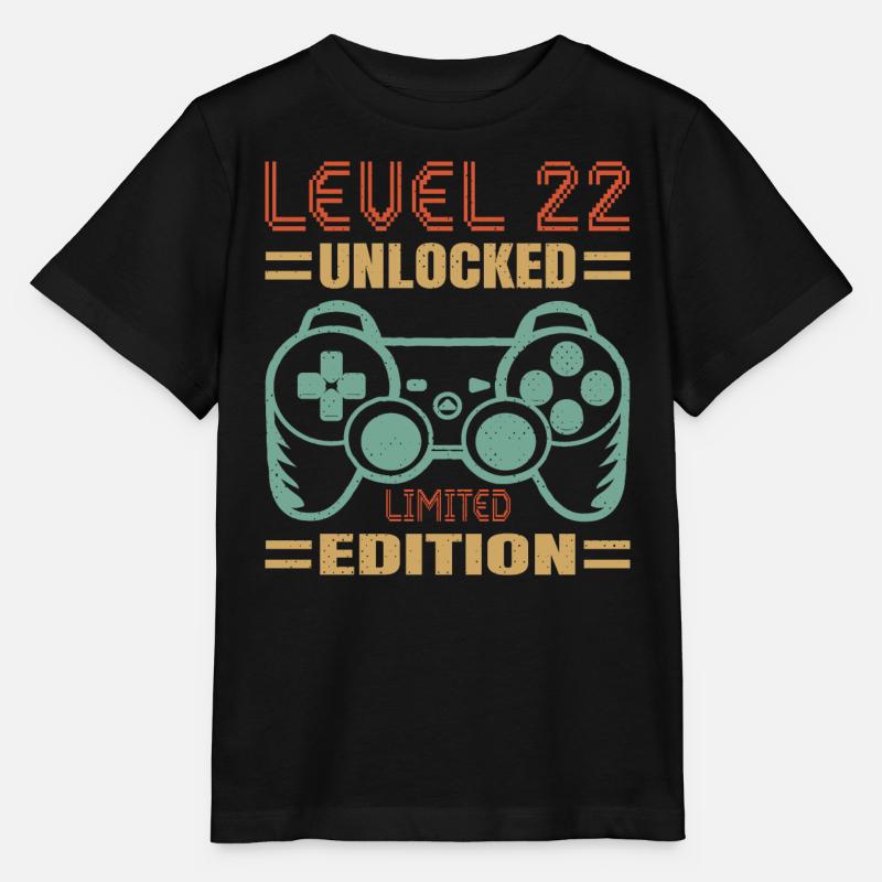 Geburtstag Level 22 freigeschaltet - Stanley/Stella Kinder T-Shirt MINI CREATOR  - Schwarz