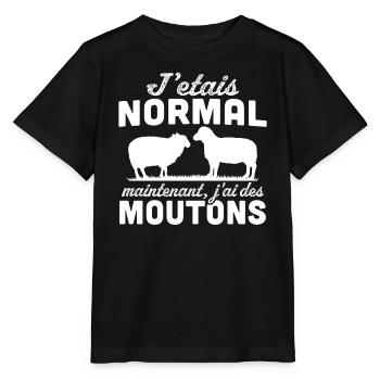 j'etais normal maintenant j'ai des moutons - T-shirt bio MINI CREATOR Stanley/Stella Enfant - noir - Devant - Mikhail (115cm)