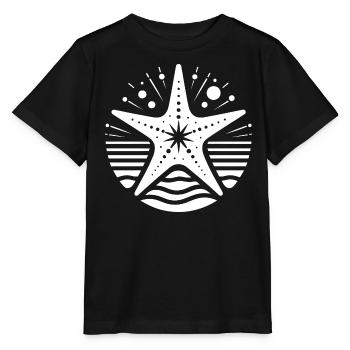 Silhouette d’aquarium d’eau salée d’animaux marins d’étoiles de mer - T-shirt bio MINI CREATOR Stanley/Stella Enfant - noir - Devant - Mikhail (115cm)