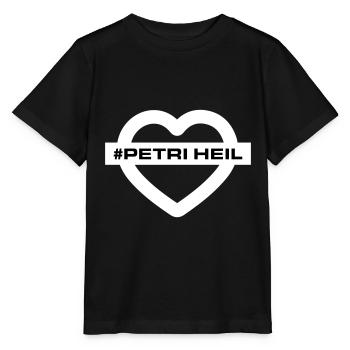 Petri Heil Pêche au cœur - T-shirt bio MINI CREATOR Stanley/Stella Enfant - noir - Devant - Mikhail (115cm)