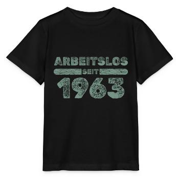 Arbeitslos seit 1963 - Stanley/Stella Kinder T-Shirt MINI CREATOR  - Schwarz - Vorne - Mikhail (115cm)