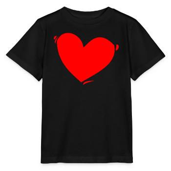 Rotes Herz - Stanley/Stella Kinder T-Shirt MINI CREATOR  - Schwarz - Vorne - Mikhail (115cm)