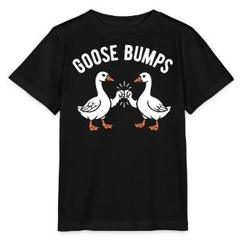 Chair de poule - Oies avec fistbump - Jeu de mots - T-shirt bio MINI CREATOR Stanley/Stella Enfant - noir - Devant - Mikhail (115cm)