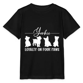Yorkshire Terrier fidélité sur quatre pattes. - T-shirt bio MINI CREATOR Stanley/Stella Enfant - noir - Devant - Mikhail (115cm)