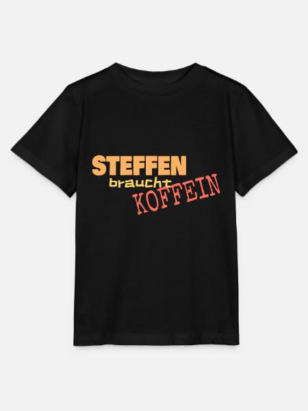 Cafe Steffen braucht Koffein - Stanley/Stella Kinder T-Shirt MINI CREATOR - Schwarz