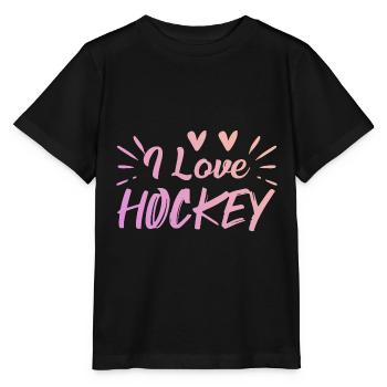 I love hockey - Stanley/Stella MINI CREATOR Kids’ T-Shirt - black - Front - Mikhail (115cm)