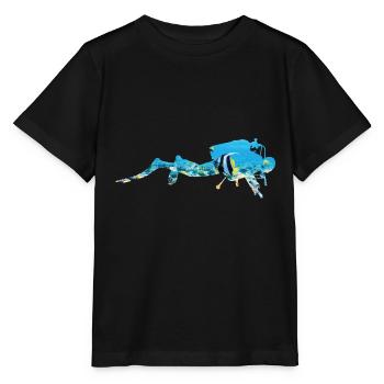 Récif corallien sous-marin plongeurs - T-shirt bio MINI CREATOR Stanley/Stella Enfant - noir - Devant - Mikhail (115cm)