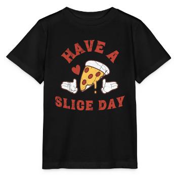 Haben Sie einen Slice-Tag - Funny Pizza - Stanley/Stella Kinder T-Shirt MINI CREATOR  - Schwarz - Vorne - Mikhail (115cm)