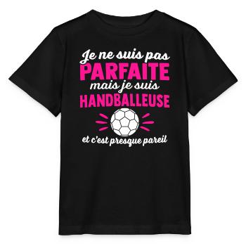 Je suis une handballeuse - T-shirt bio MINI CREATOR Stanley/Stella Enfant - noir - Devant - Mikhail (115cm)