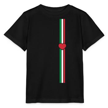 Italie drapeau ligne verticale - T-shirt bio MINI CREATOR Stanley/Stella Enfant - noir - Devant - Mikhail (115cm)