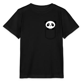 panda dans une poche - T-shirt bio MINI CREATOR Stanley/Stella Enfant - noir - Devant - Mikhail (115cm)