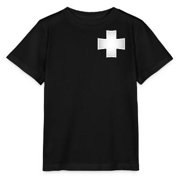 Croix d’argent | Croix d’argent avec ombre - T-shirt bio MINI CREATOR Stanley/Stella Enfant - noir - Devant - Mikhail (115cm)