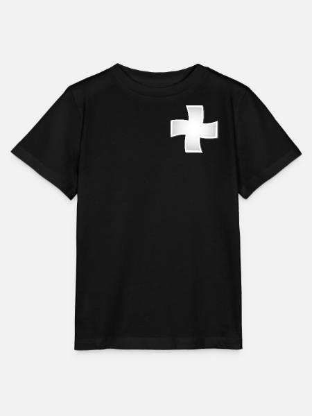 Silbernes verwirbeltes Kreuz - Stanley/Stella Kinder T-Shirt MINI CREATOR - Schwarz
