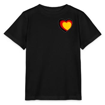Coeur 3D en noir, rouge et or - T-shirt bio MINI CREATOR Stanley/Stella Enfant - noir - Devant - Mikhail (115cm)