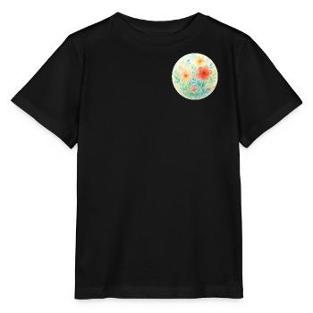 Fleurs Aquarelle Pastel Cercle - T-shirt bio MINI CREATOR Stanley/Stella Enfant - noir - Devant - Mikhail (115cm)