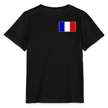 France Flag Classic Frame - Stanley/Stella Kinder T-Shirt MINI CREATOR  - Schwarz - Vorne - Mikhail (115cm)