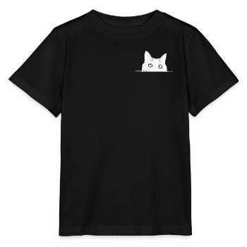Peeping Cat - Stanley/Stella MINI CREATOR Kids’ T-Shirt - black - Front - Mikhail (115cm)